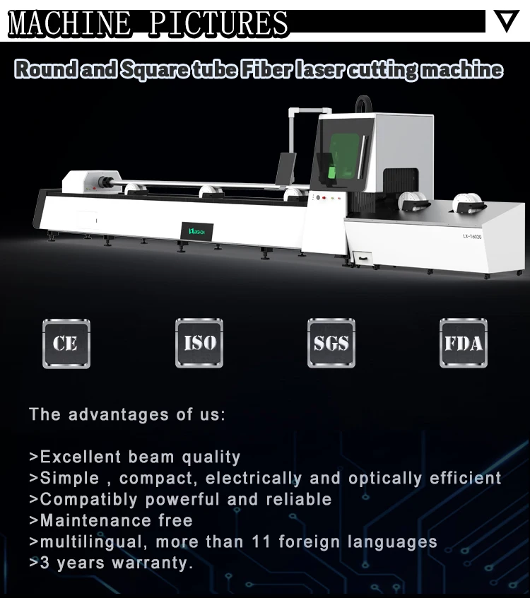 380v 50Hz 500 - 8000w optional metal pipe fiber laser cutting machine