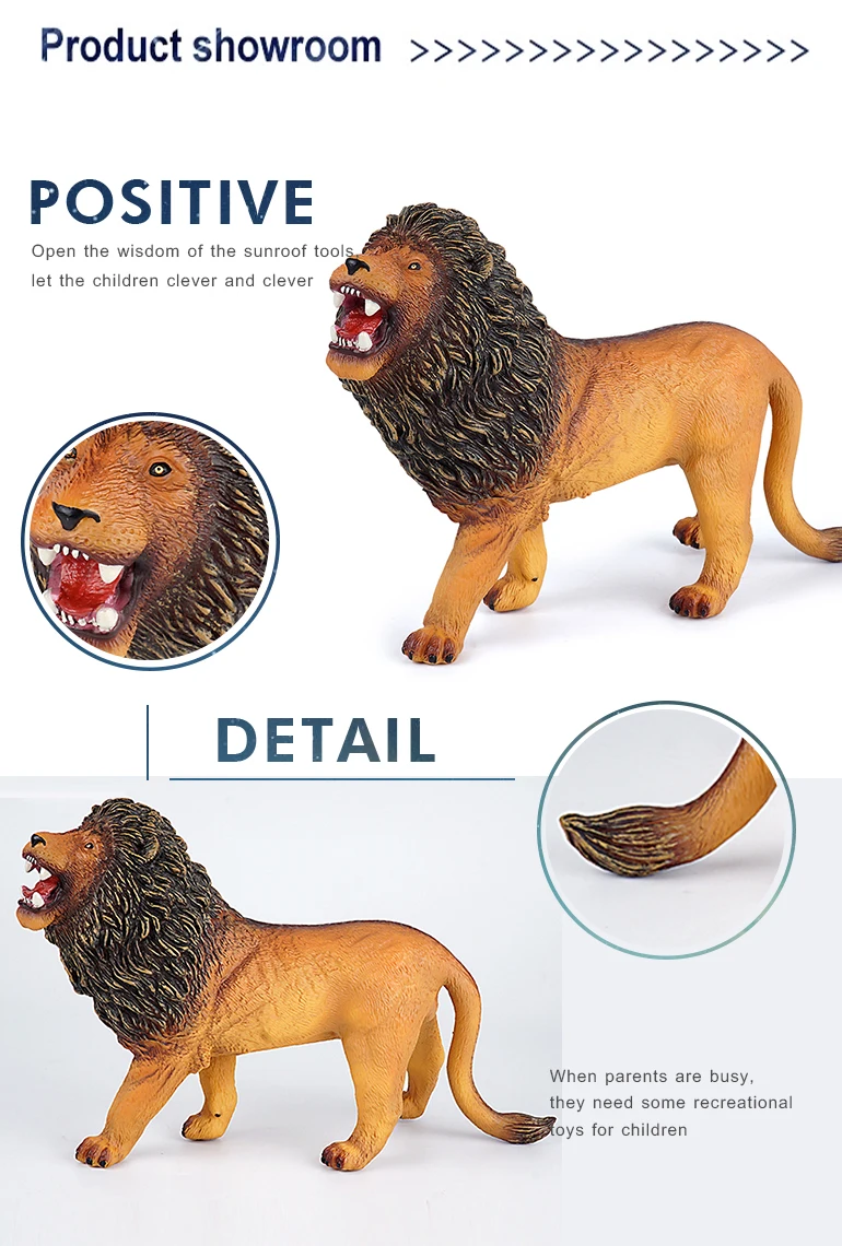 Cheap kids soft plastic vinyl wild natual world lion model forest animal toys