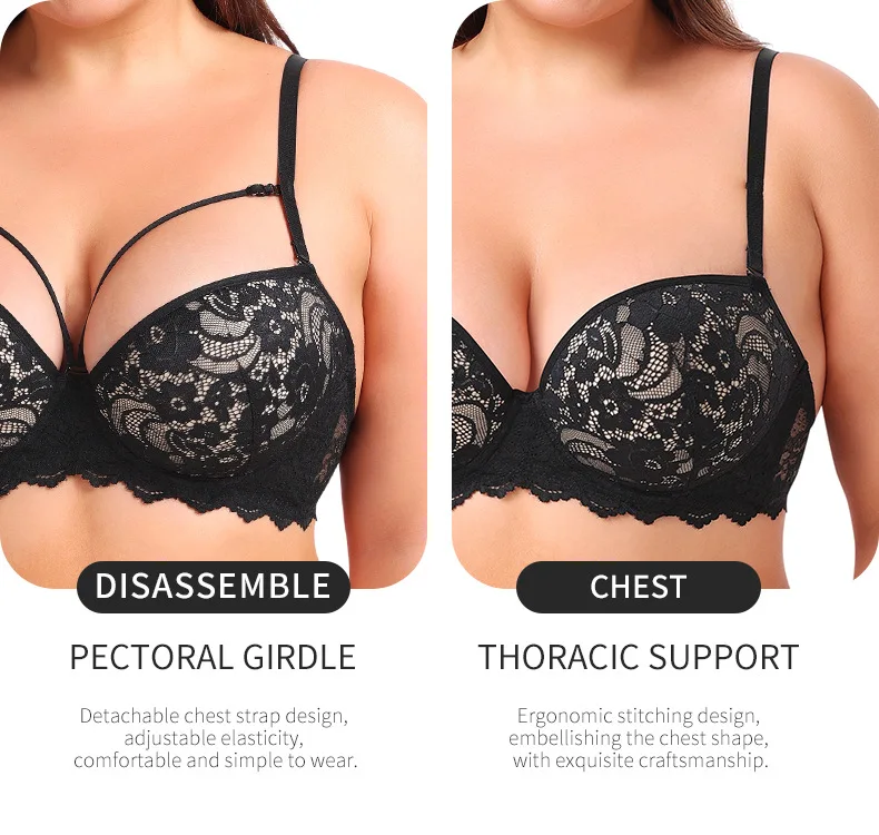 Wholesale Cross-Border Plus Size Underwear Anti-Sagging Adjusted-Straps Bra Breathable Steel Ring Large Cup for Small