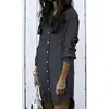 Latest Fashion Hot Sale Long Sleeve Jean T-shirt Dress Women Solid Denim T-shirt Dress
