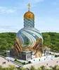 Russia style steel space truss design dome roof metal for church building