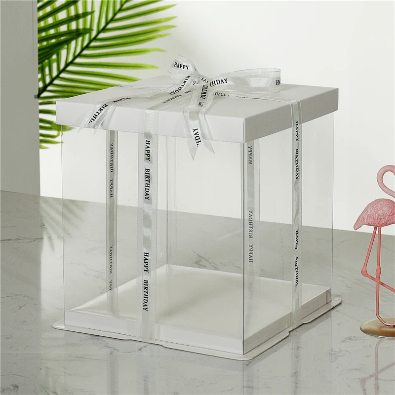 Wholesale Tall Transparent Plastic Clear Cake Packaging Box Square ...