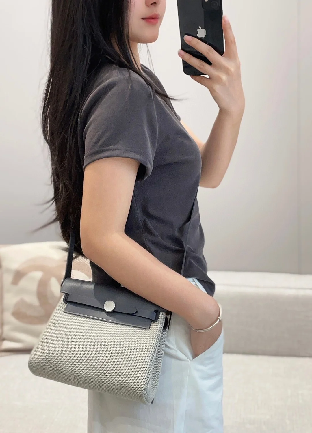 Miniherbag2025 moda kadın Crossbody omuzdan askili çanta yönlü Mini tuval ZIP kapatma tek kayış Polyester astar