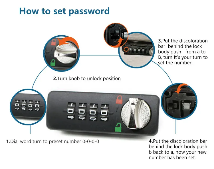 Cerradura De Puerta De Combinación Digital De Llave Maestra Mecánica De