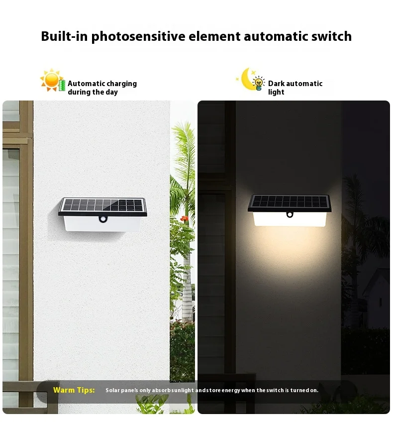 product waterproof decorative lamp wall fence garden outdoor solar lights wall mount led solar wall light-3