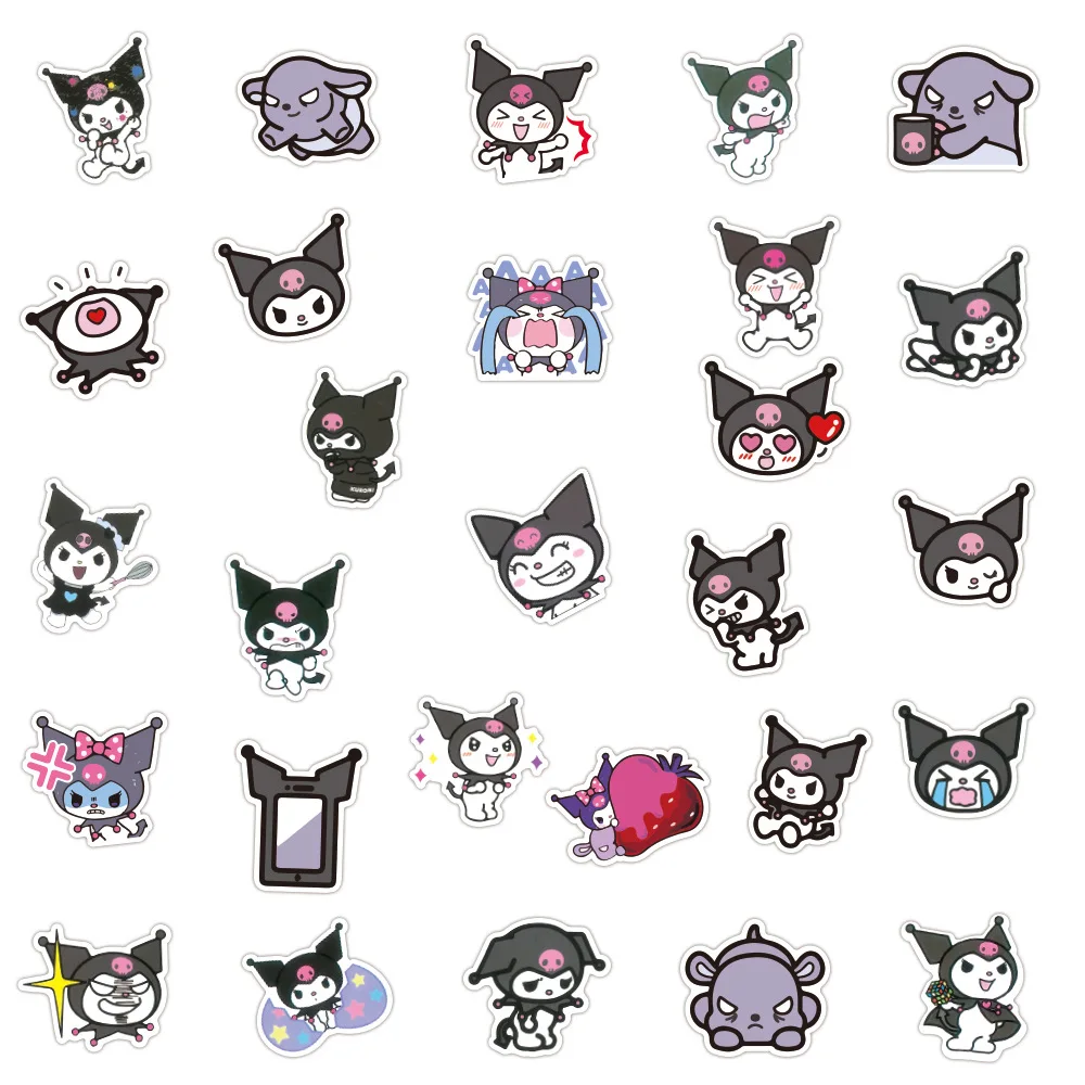 102pcs/bag Cartoon Cute Kuromi Graffiti Stickers For Luggage Laptop ...