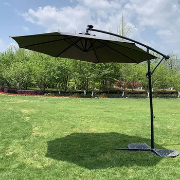 large garden umbrella with base