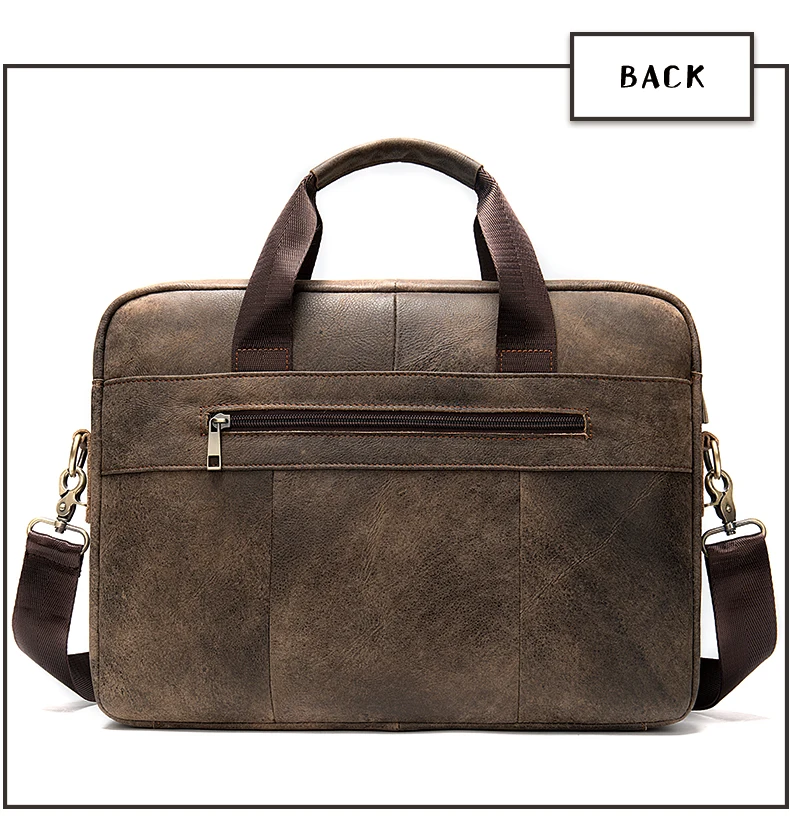 Business Laptop Waterproof Bag Computer Handbag Coffee Mens Soft Sided Leather Briefcase Buy