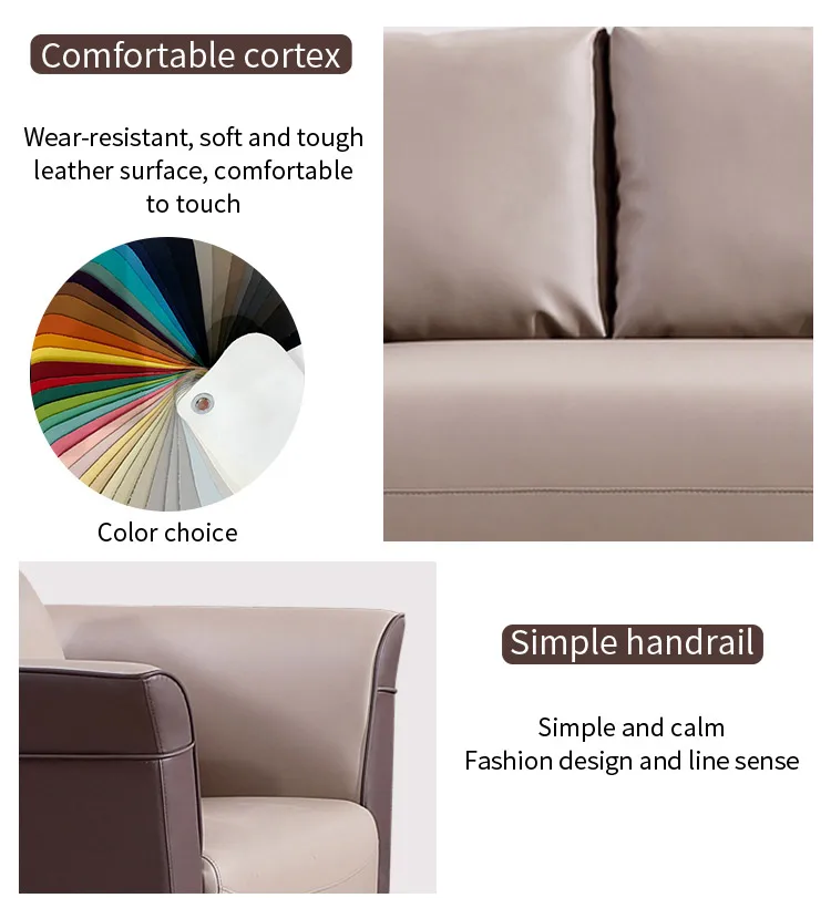 Pengpai China Furniture Movable Chesterfield Modern Office Leather Sofa Set