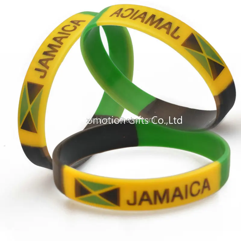 thumbnail interactive-video image 1 of Handmade Jamaica Flag Paracord Wristband – Reggae Colors, 550 Paracord (Made In UK) 1 of 2
