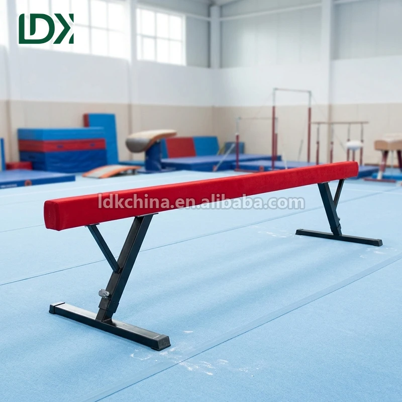 Professional 5m Wooden Balance Beam with Adjustable Height Suede Covered Training Equipment for Gymnastics Gym School