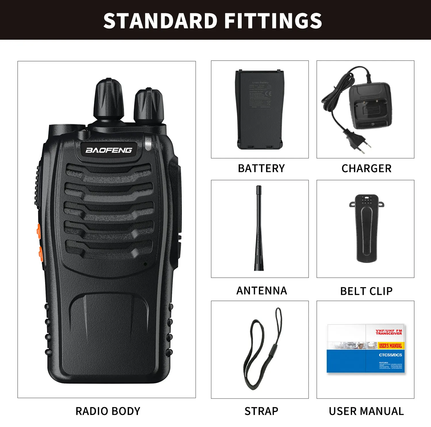 Baofeng Bf-888s Walkie Talkie 400-470mhz Single Band Uhf 16 Channels ...