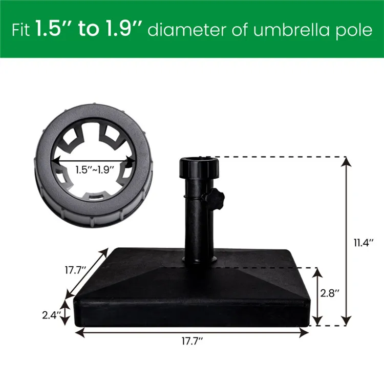 Outdoor Beach Patio Garden Umbrella Parts Plastic Tube Cement Filled