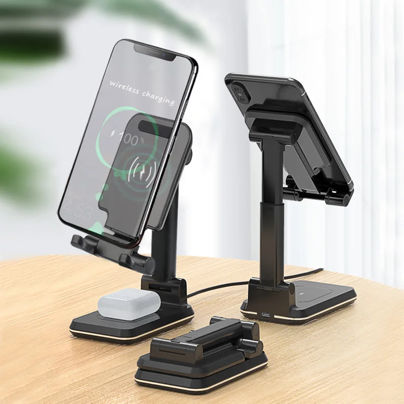 Wireless Charger Portable Qi Foldable Phone Holder With Wireless