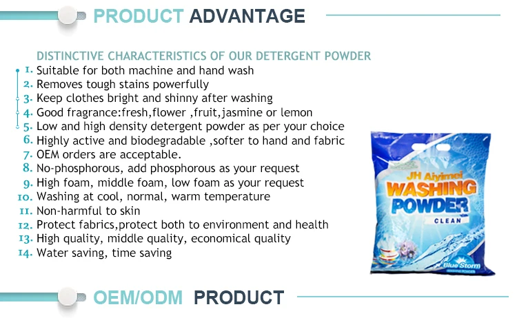China washing powder highly effective laundry detergent powder in bag