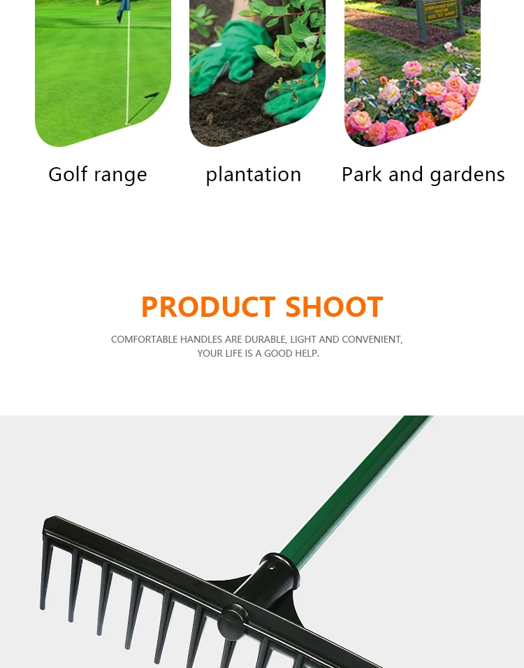Light Weight Single Side Golf Bunker Rake for Golf Course