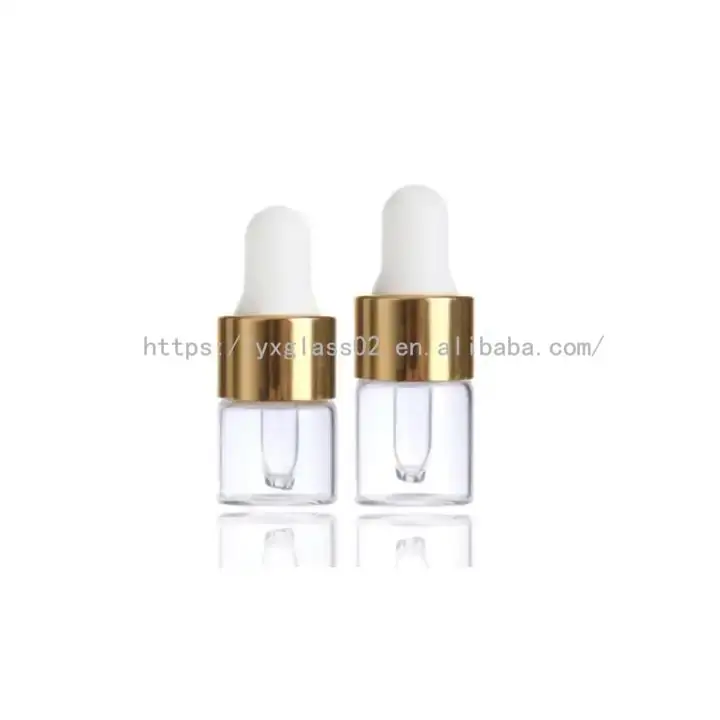 Custom small capacity frosted/glossy essential oil 1ml 2ml 3ml 5ml cosmetics glass dropper bottle factory