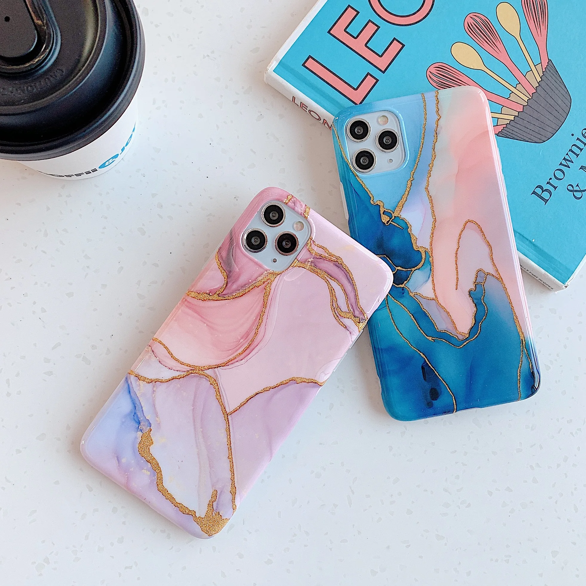 Soft Silicone TPU Colorful Gradient Marble Phone Case for iPhone Xs Max 8 Plus ,  for iPhone Xr Case Granite
