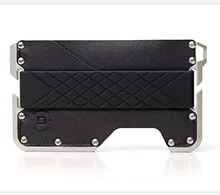 Новый пояса из натуральной кожи ЧПУ Alum RFID Блокировка современный дизайн алюминий D держатель кредитной карты кошелек