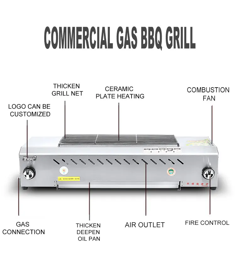 Barbecue Machine grills gas infrared 2 burner bbq grill table griller