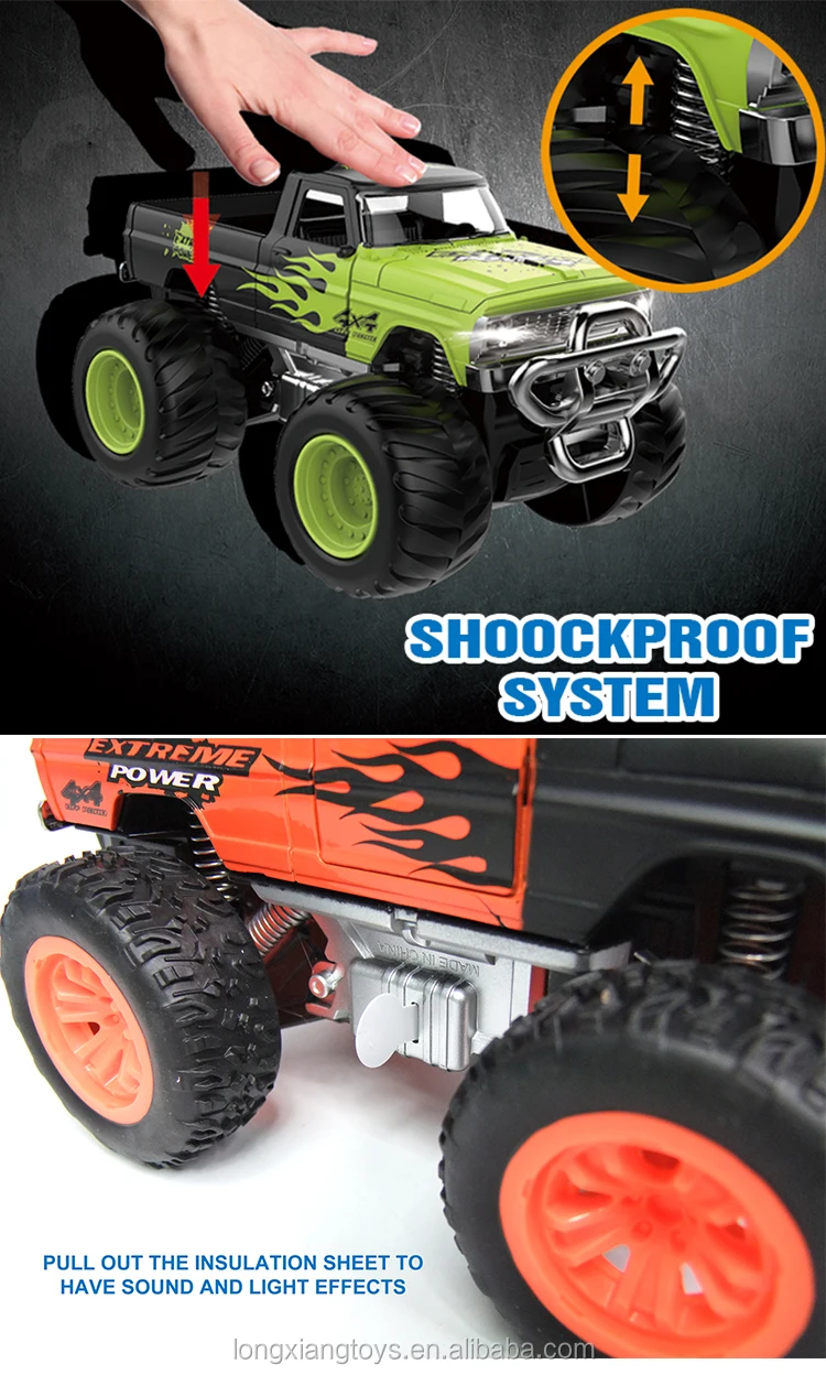 1:24  4 wheel drive truck Inertia alloy car model toys With Light
