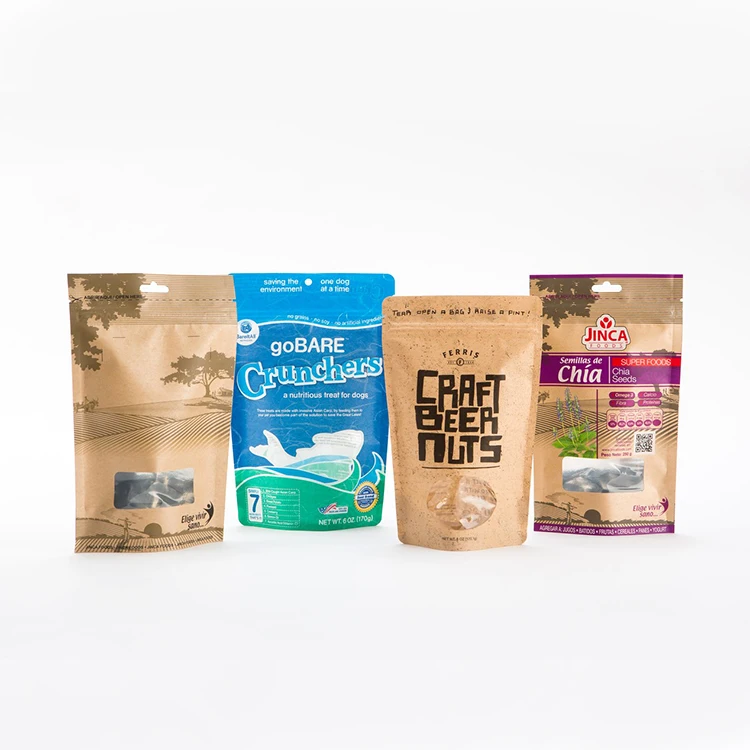 
Custom reusable paper laminated free shaped window stand up zipper bag 