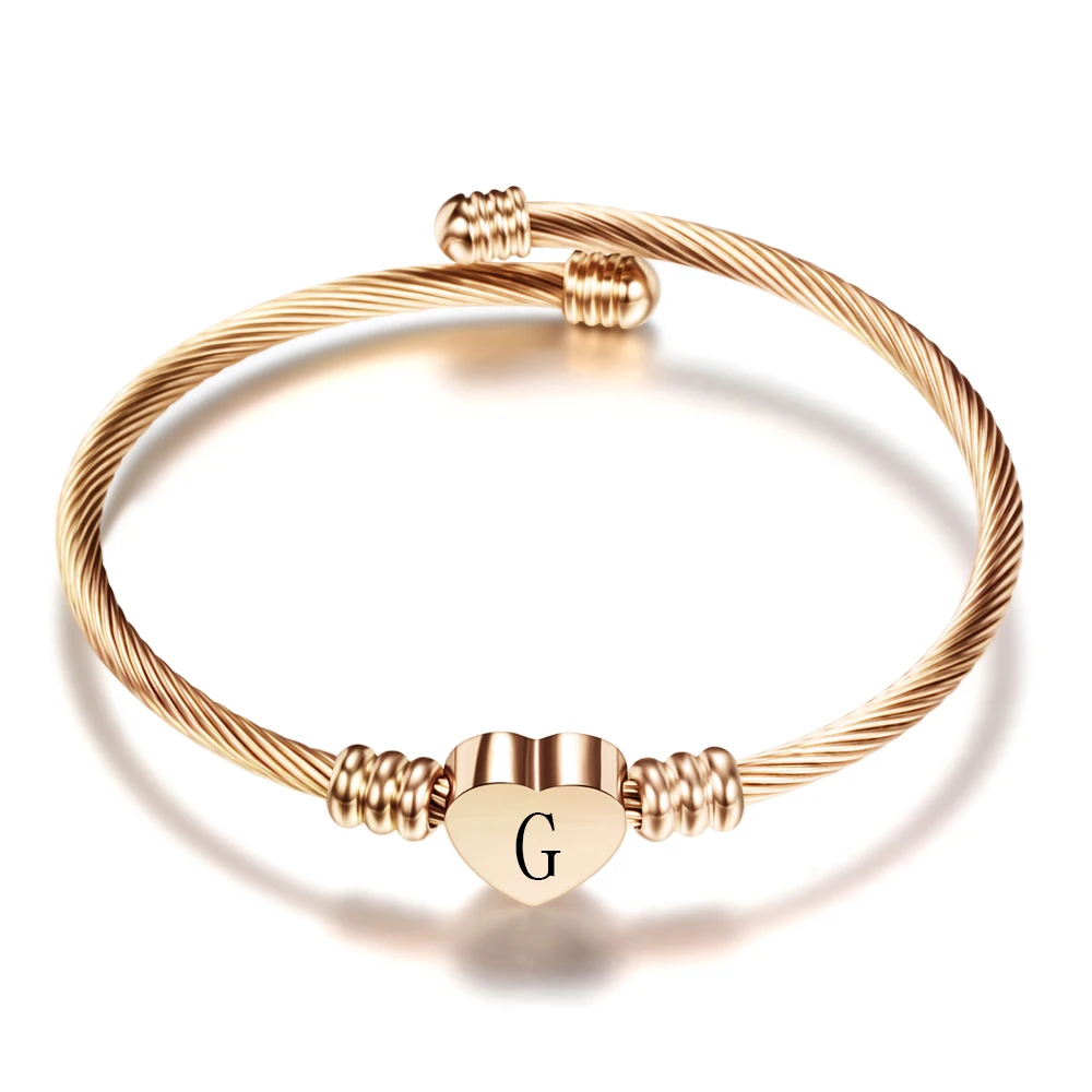 Pulsera de mujer Pulsera con letra inicial en forma de corazón A Pulsera de mujer Pulsera con letra inicial en forma de corazón A