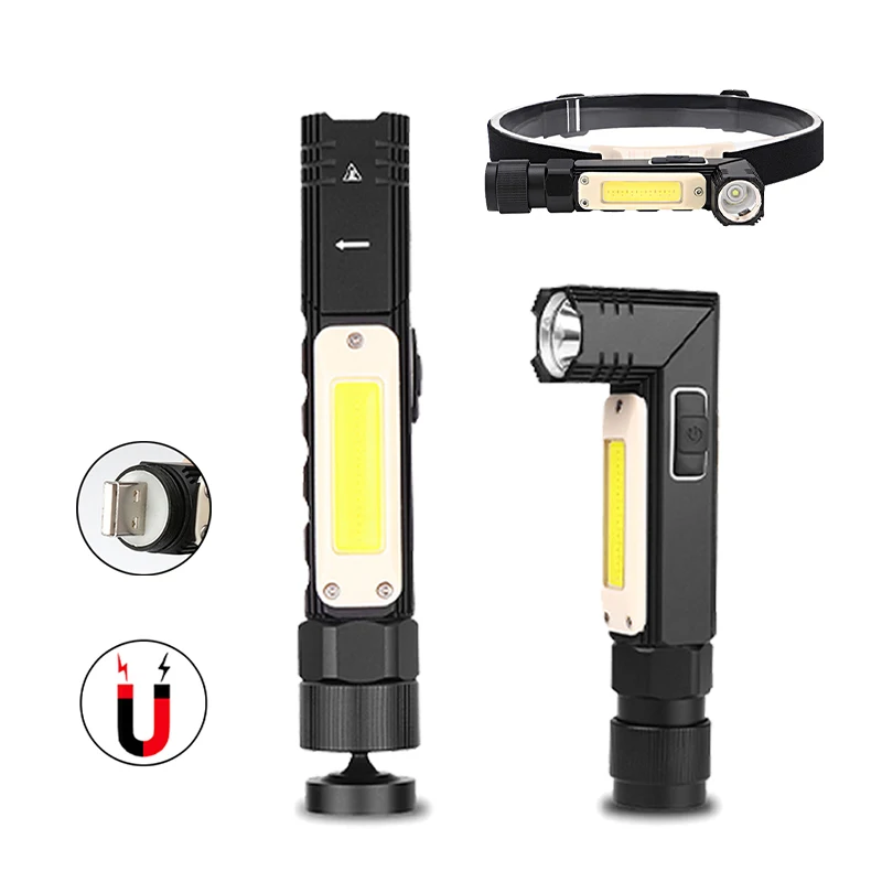 New small 5 Modes XPG+COB Work Light , USB Rechargeable LED flexible Magnetic Folding COB Work light for car repair