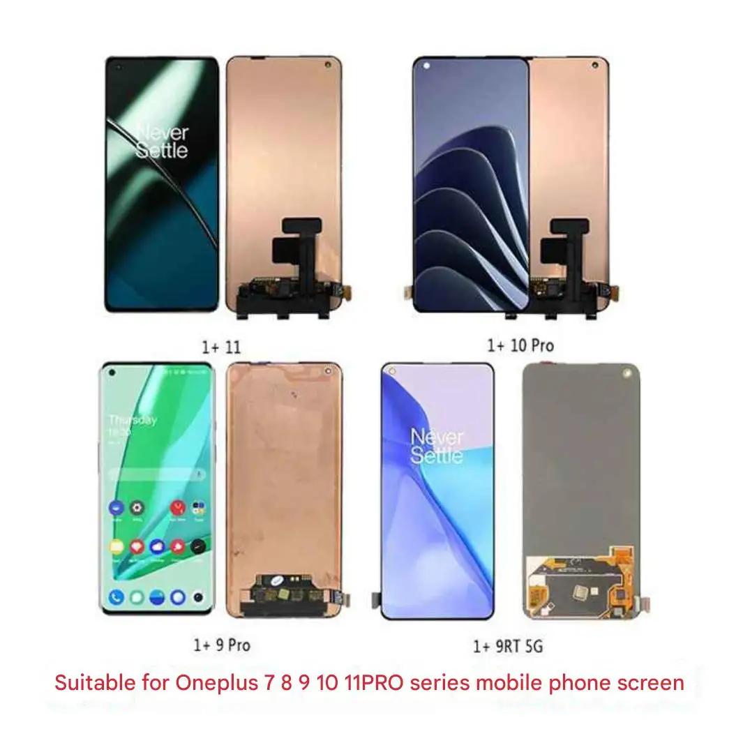 Side-by-side comparison: original OnePlus 8 Pro AMOLED (left) vs. replacement LCD (right) showing contrast difference