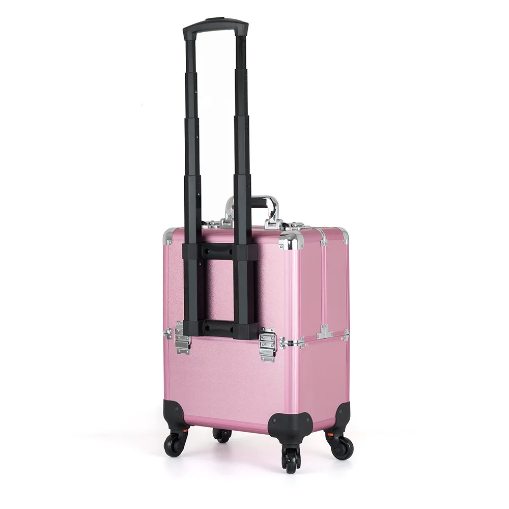 Professional Trolley Rolling Aluminum Nail Polish Holder Beauty