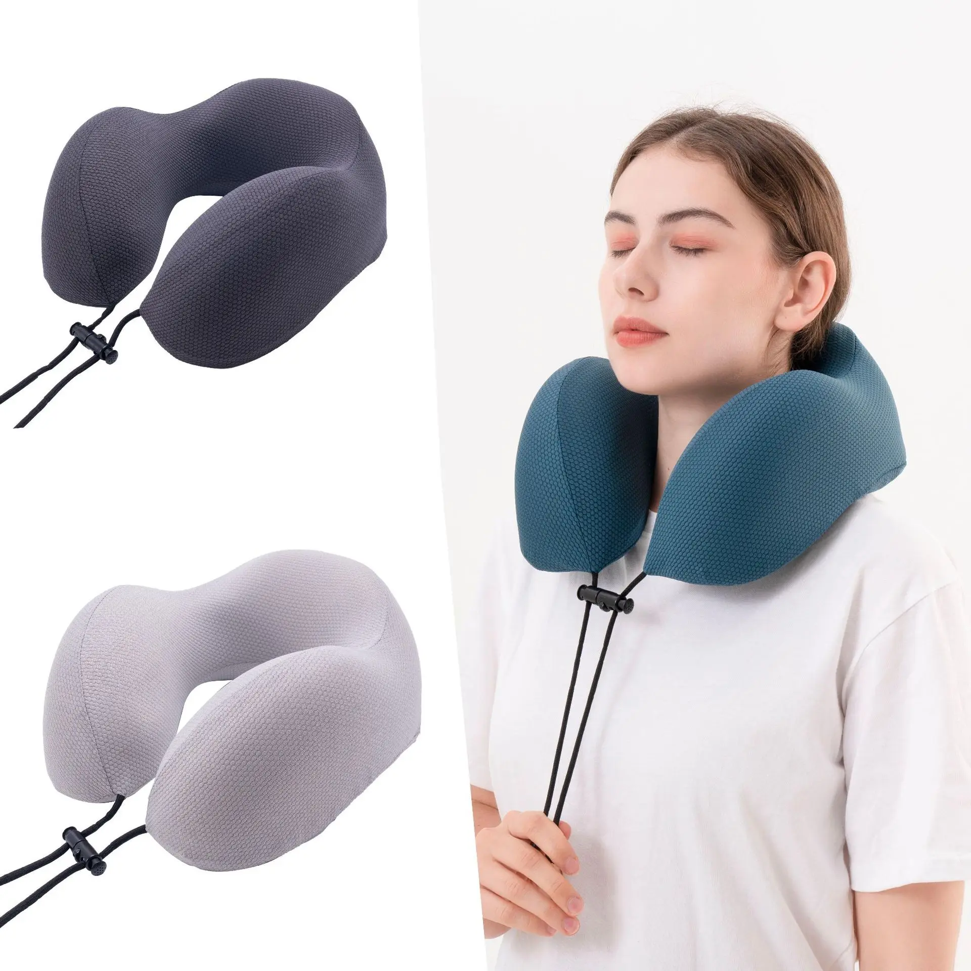 Joborthy New Neck Ice Silk Nylon U-shaped Memory Foam Travel Storage ...