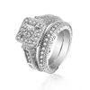 SKA High Quality 925 Silver blue sapphire diamond ring stacking bridal ring couple wedding ring set
