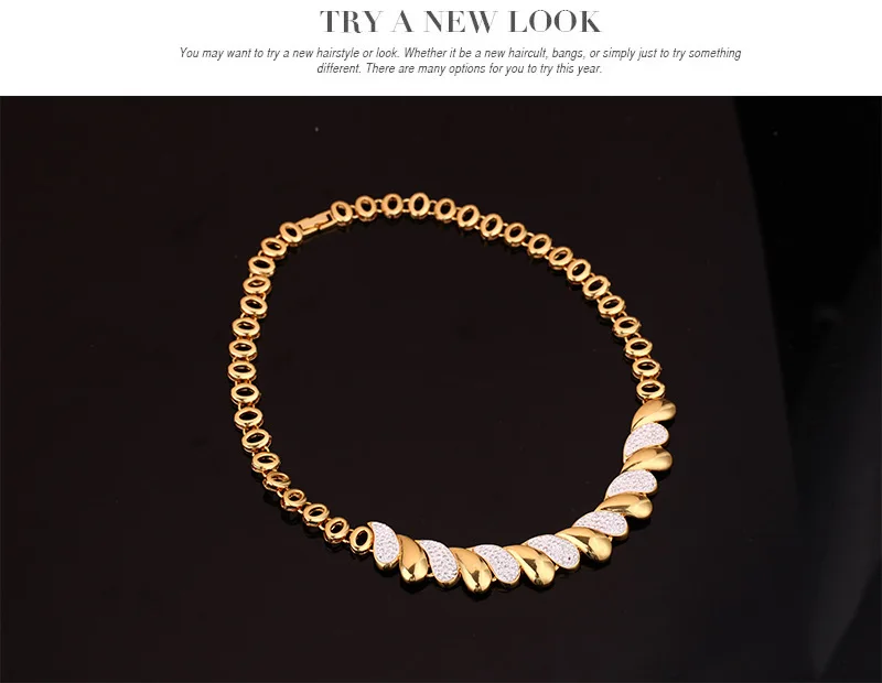 X4106 Jewelry Set Gold Plated Necklace Earrings Bracelet and Ring Four Pieces Jewelry Set Wholesale