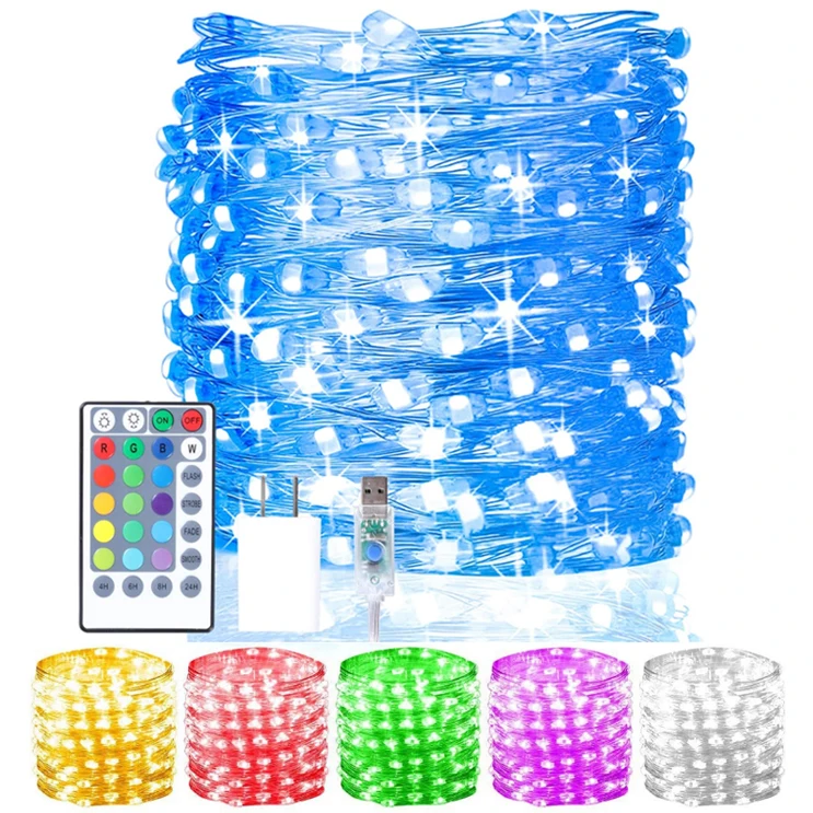 Wholesale Price Indoor String For Bedroom Remote Control Blue Fairy Lights