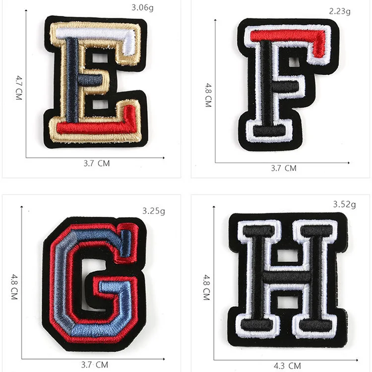 Sew On Letter Design Custom Embroidery Puff 3d Patch Applique For ...