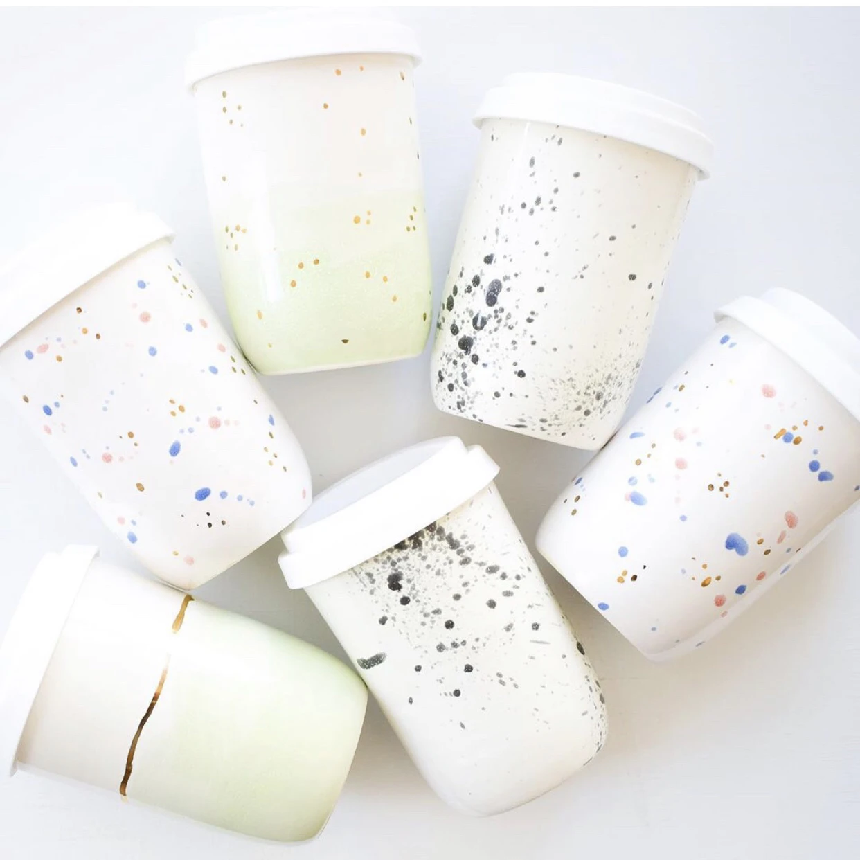 New Design Personalized Unique No Handle Ceramic Travel Mug With