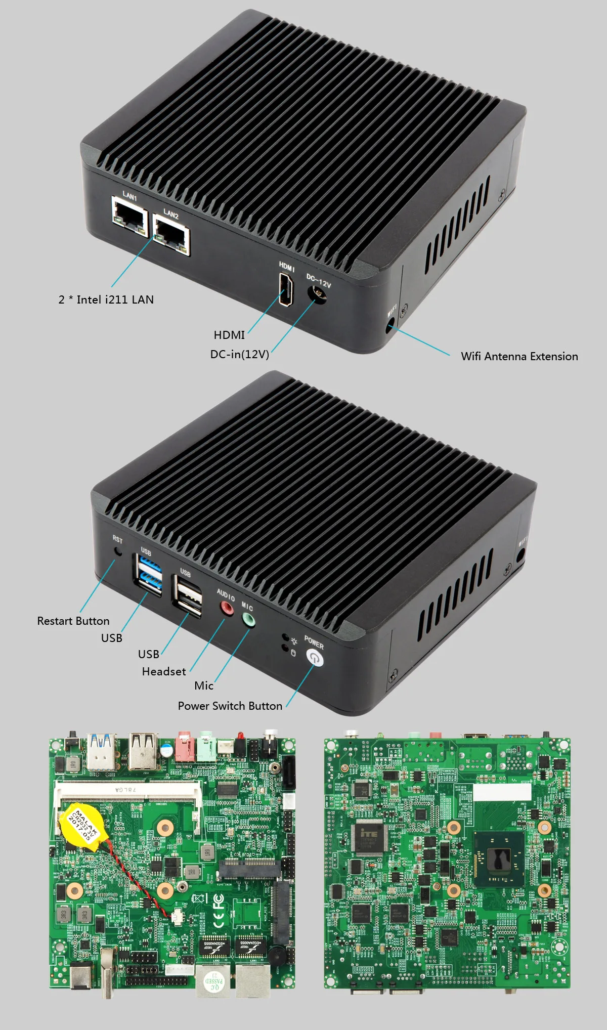 IDEARACE Ultra-Silent Mini Computer， Intel i5 CPU， 4GB DDR3L RAM