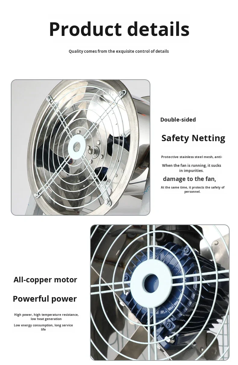 Stainless Steel Exhaust Fan, 304, Wall, Axial - detail 18