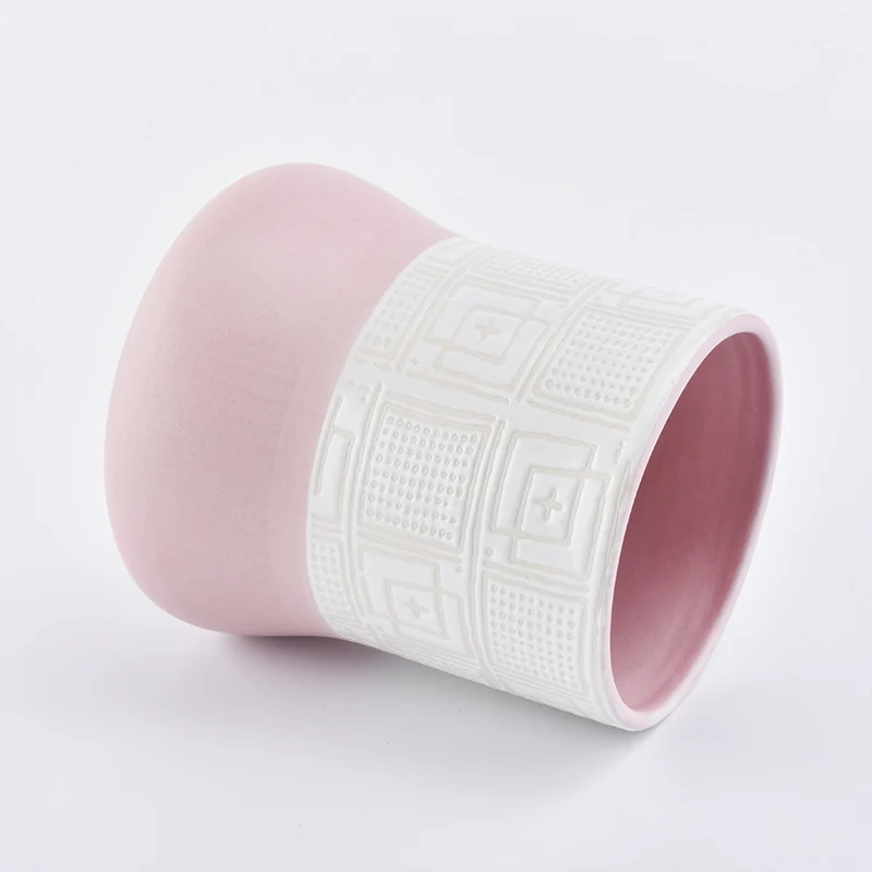 Luxury glazed ceramic votive candle jars customized candle holders home decor wholesale