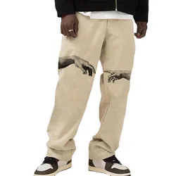 Amazon Hot Selling Animal Print Loose Fit Casual Streetwear Skate Baggy Cargo Pants For Men