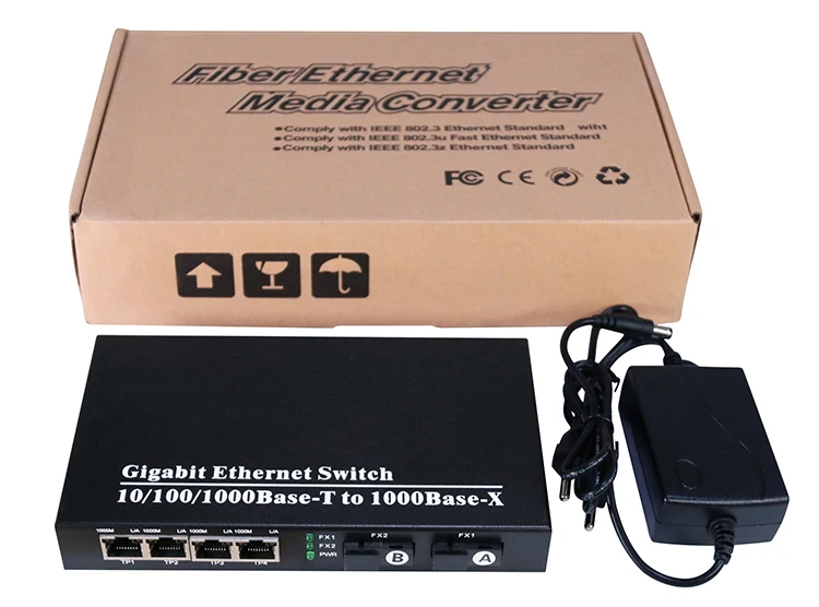 Full Gigabit 4 RJ45 Port Management Ethernet Switch With External power