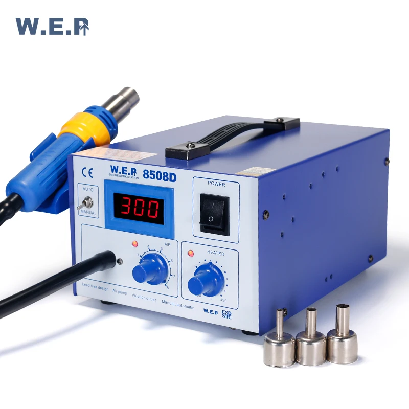 Estación Soldadura 720W 1 Pantalla Led Pistola Aire Caliente 480°C 120L//Min Esd
