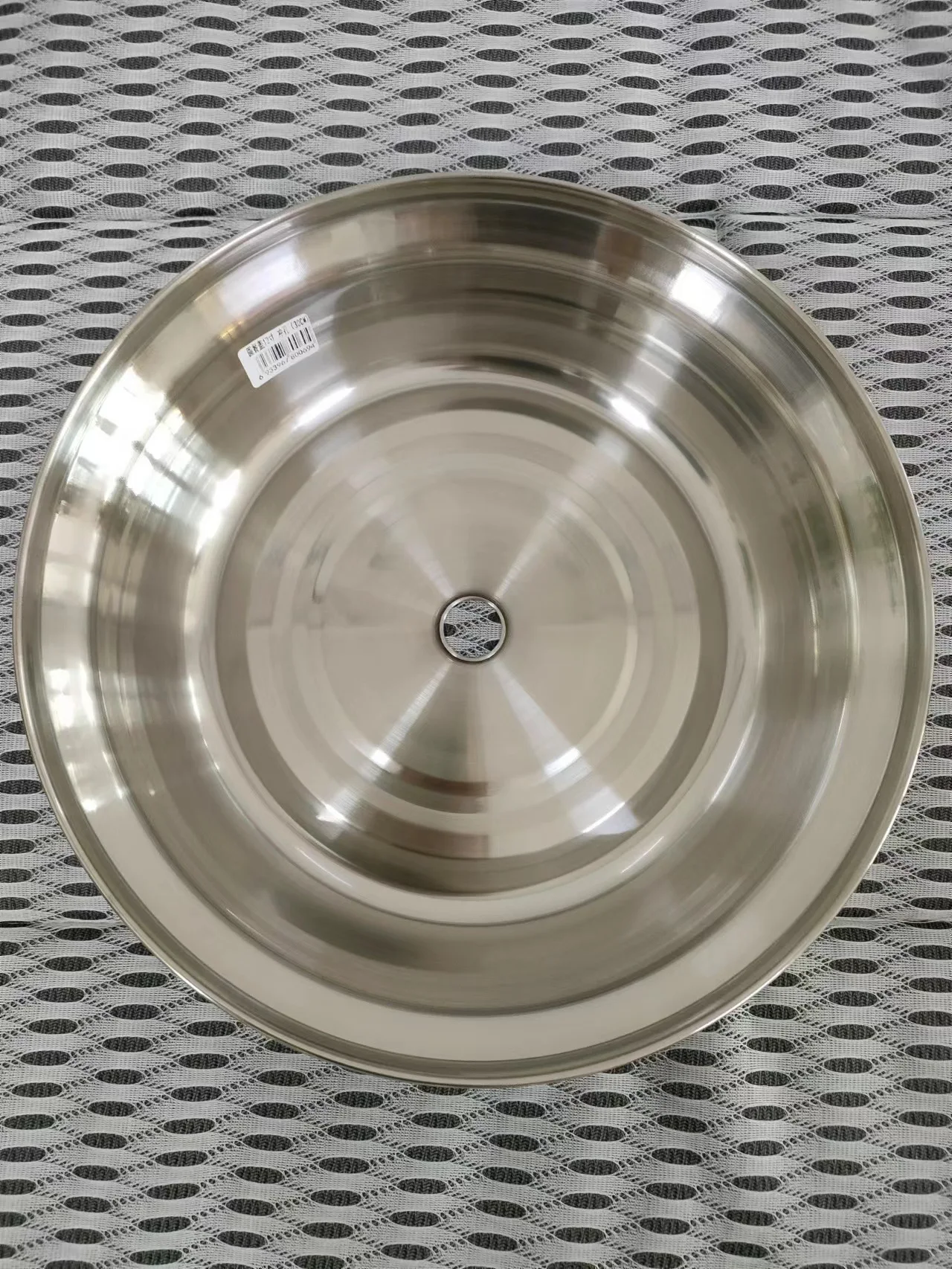 Stainless Steel Metal Buffet Table Serving Round Plate Hotel Kitchen