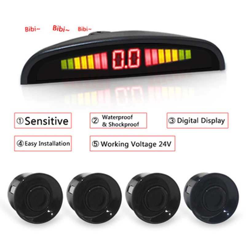 Dc 12-24v Truck Reversing Radar Led Display In Ground Parking Sensor ...