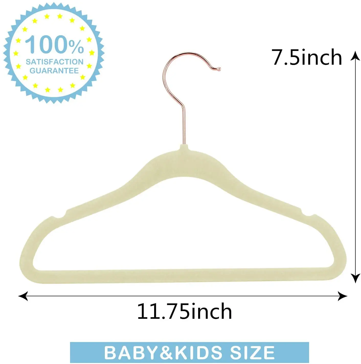 Lovely Baby Velvet Hangers  Non Slip Velvet Kids Coat Hanger with rose gold hook  For Baby Clothes