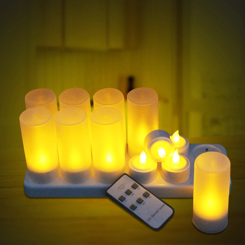 Rechargeable Led Candle color changing light with remote control led tea light candle