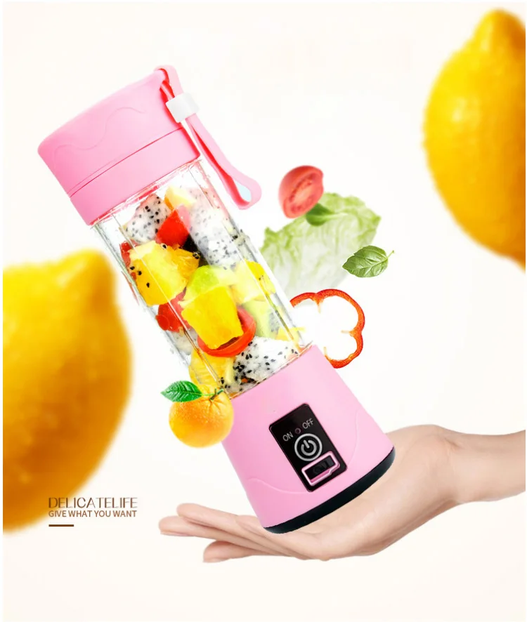 Portable USB Personal Blender Juicer Cup for Smoothies Shakes plastic Mini Travel Water bottles Blender Juicer