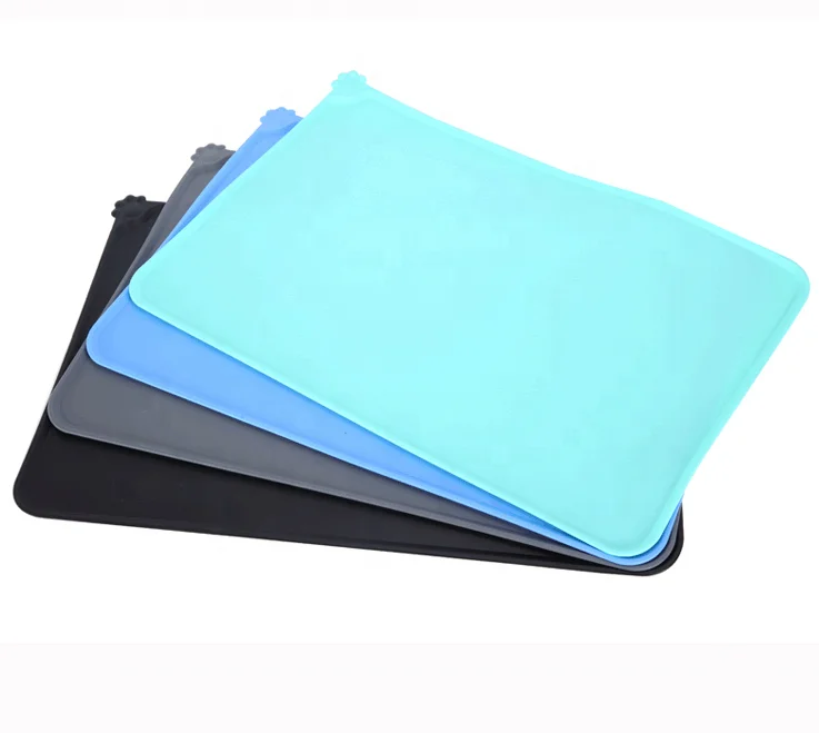 Food Grade Silicone Placemats Waterproof Dog Paw Graphics Nonslip