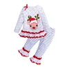 New baby girls boutique fall clothing remake easter clothes 2pcs set new year christmas reindeer outfits