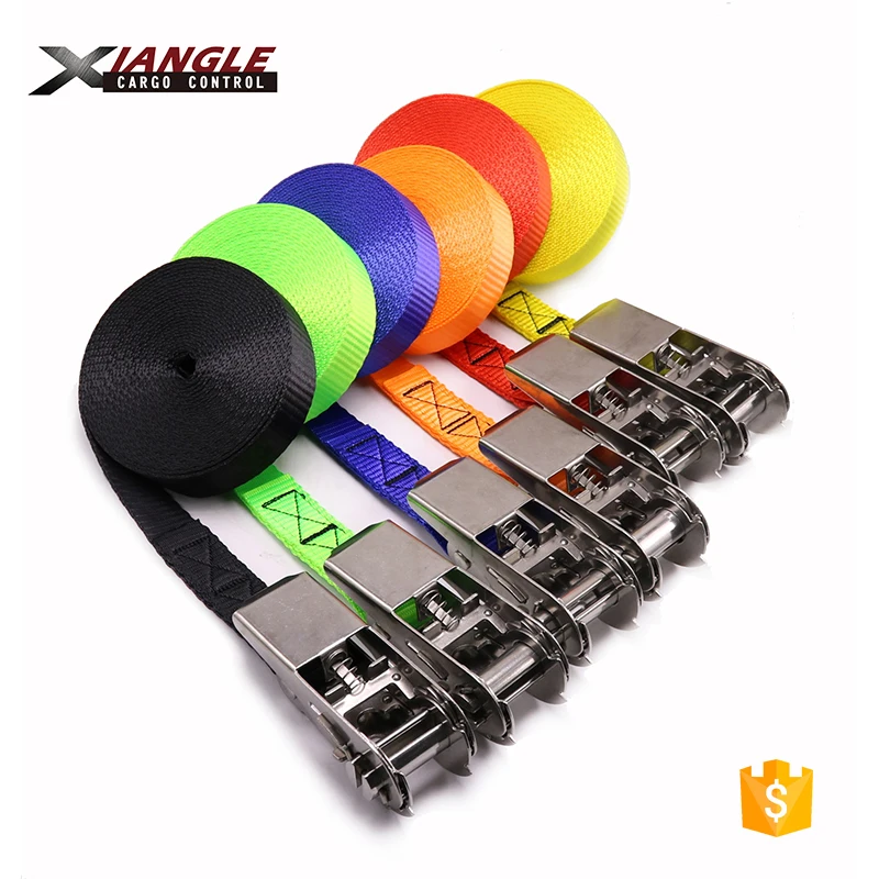 2.5cm 800kgs Ratchet Endless Loops Tie Down Buckle Straps Without Hooks